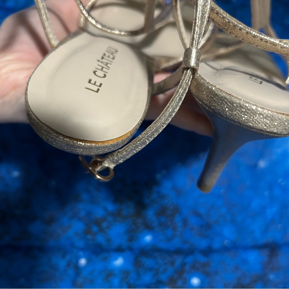 Le Chateau Gold Rhinestone Heels - Picture 6 of 7